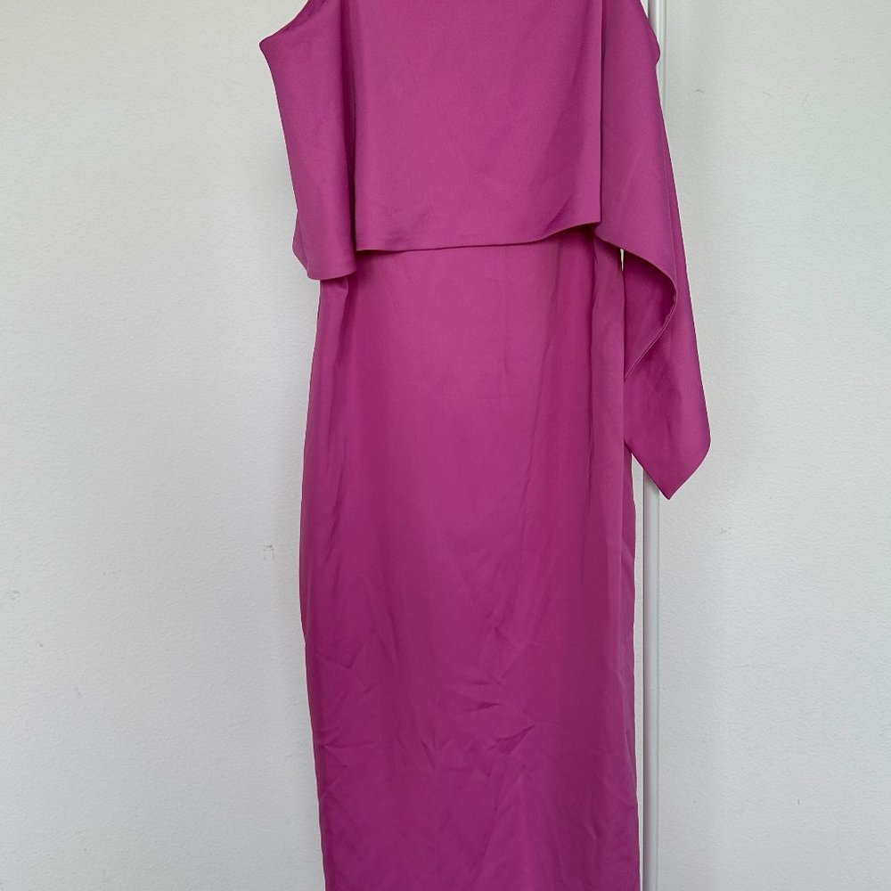 ASOS DESIGN premium midi dress with ruffle